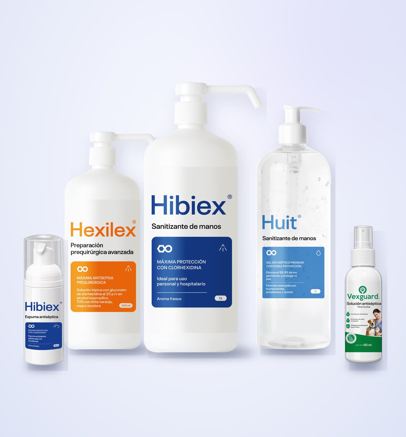 Productos Proface: Hibiex, Hexilex, Huit y Vexguard