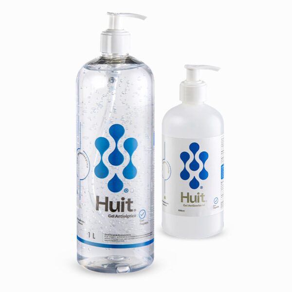 Huit, gel antiséptico, en presentación de 1 litro y de 500 ml